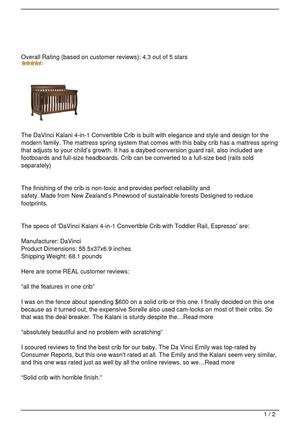 DaVinci Kalani 4-in-1 Convertible Crib Review
