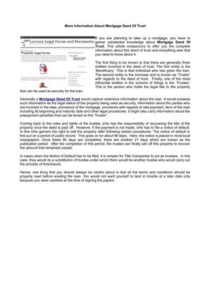 Mortgage Deed Of Trust