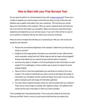 How to Start with your Free Surveys Tool