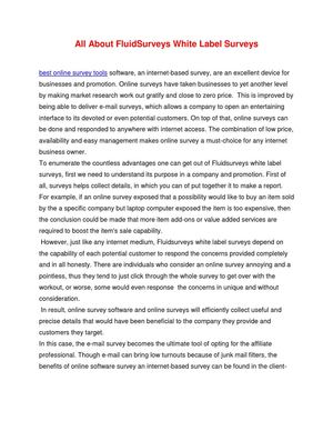 All About FluidSurveys White Label Surveys