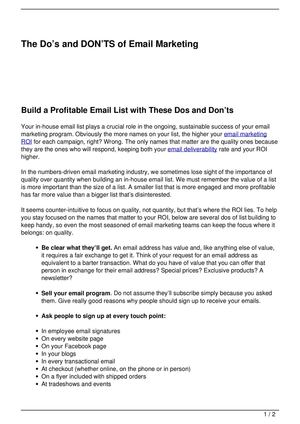 The Do’s and DON’TS of Email Marketing