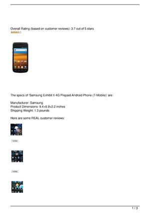 Samsung Exhibit II 4G Prepaid Android Phone (T-Mobile) Review