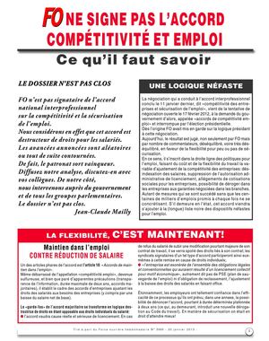 FO ne signe pas l'Accord compétitivité et emploi: Ce qu’il faut savoir