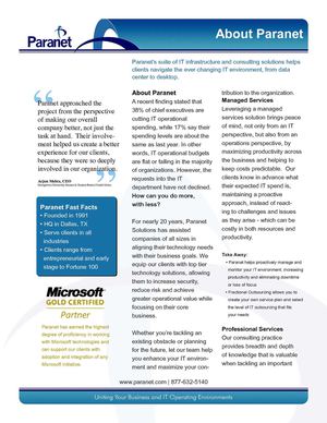 About Paranet - IT Outsourccing Services Provider in Texas