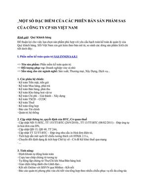 phần mềm kế toán sas của công ty sis.vn
