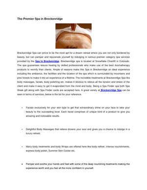 The Premier Spa in Breckenridge