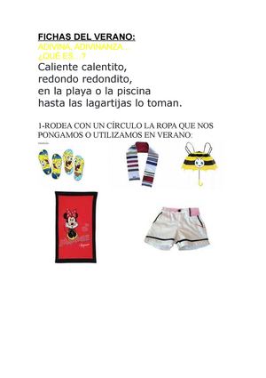 FICHAS DEL VERANO