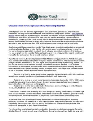 Crucial question: How Long Should I Keep Accounting Records?