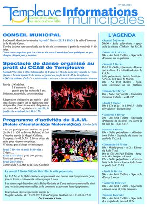Informations municipales de Templeuve - N°02-2013