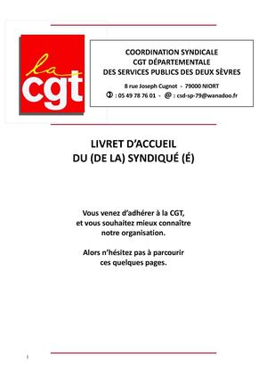 Livret d'accueil du (de la) syndiqué (e)