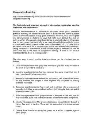 Cooperative learning
