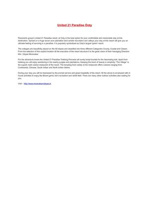 United-21 Paradise, Ooty