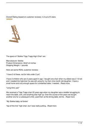 Stokke Tripp Trapp High Chair Review