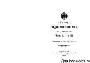1913. Список подполковникам по старшинству. Часть 1 - 3. Составлен по 15-е мая 1913 г. 