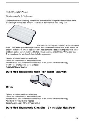 Duro-Med Arthritis Natural Pain Relief Microwavable Therabead Moist Heat Standard Pack with Cover, 9 X 12