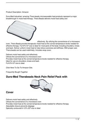 Duro-Med Arthritis Natural Pain Relief Microwavable Therabead Moist Heat Standard Pack with Cover, 9 X 12