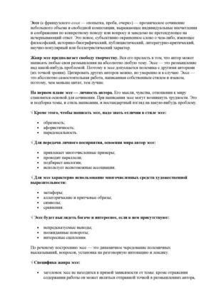 Эссе как жанр