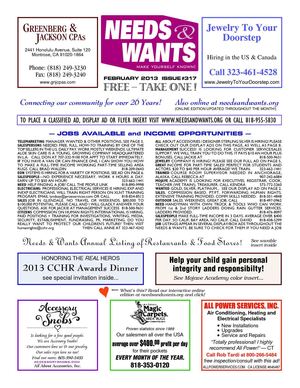 NEEDS & WANTS #317 - February 2013