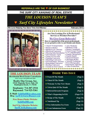 Surf City Lifestyles - February 2013 Edition