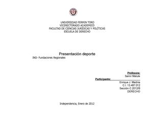 IND y  funciones fundaciones regionales deportes