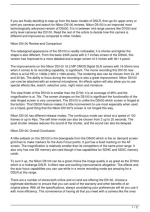 Unbiased Nikon D5100 Review