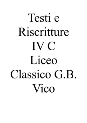 Testi e riscritture IV C 2012-2013