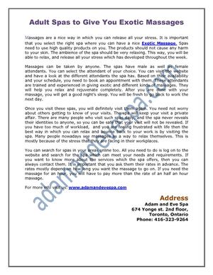 Adult Spas to Give You Exotic Massages