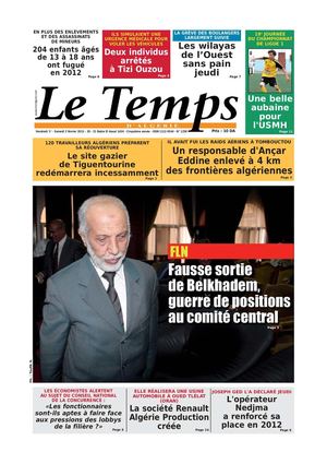 Le Temps d'Algérie Edition du Samedi 1er Février 2013