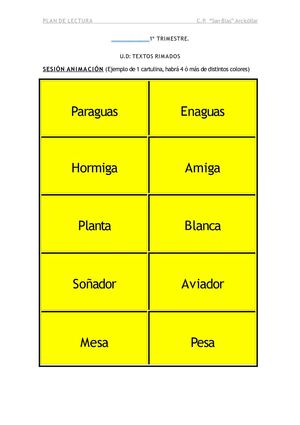 PLAN DE LECTURA CEIP"SAN BLAS" ARCICOLLAR(Toledo)