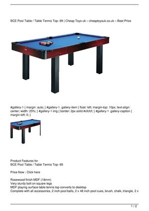 Calaméo Bce Pool Table Tennis Top 6ft Big Calaméo Bce Pool Table Tennis, Best Table Tennis Top For Pool