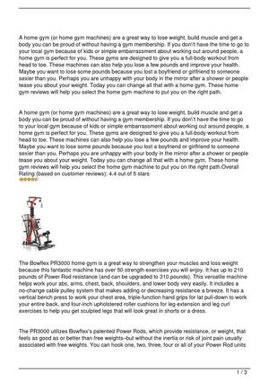 Bowflex PR3000 Home Gym Review