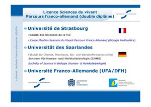 Flyer UdS-Bio Licence Franco-allemande en Biologie Moléculaire 2013
