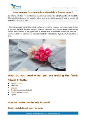 how to make fabric flower brooch