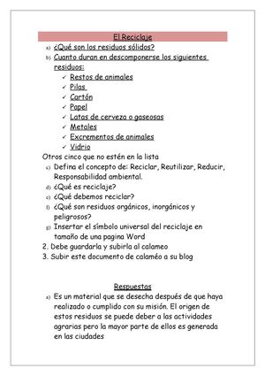 el reciclaje