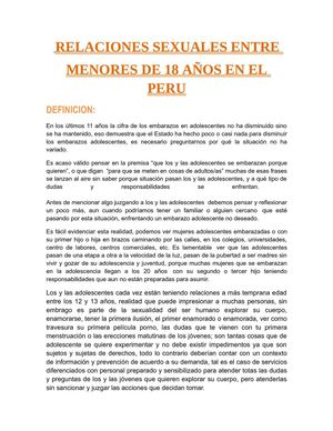 Relaciones sexuales entre menores de 18 años 