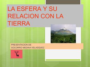 LA ESFERA Y SU RELACION CON LA TIERRA