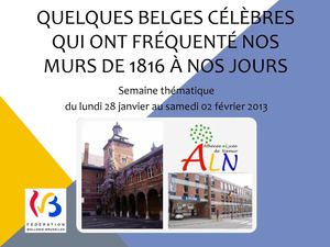 QUELQUES BELGES CÉLÈBRES Lycée Athénée 2013