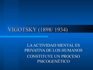 POSTULADOS VIGOTSKY