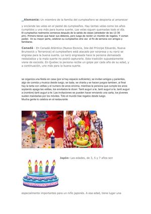como se festejan los cumpleaños en inglaterra,canada,alemania,italia y japon