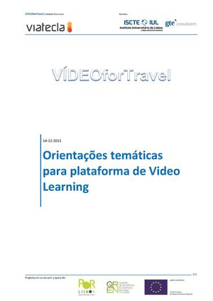 VideoForTravel: E-learning Propostas