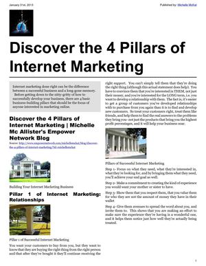 Discover the 4 Pillars of Internet Marketing