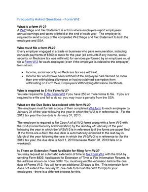 FAQ | E-file W2 Form to IRS | Wage and Tax Statement  | File Form W2 online