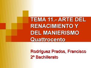 Tema 11.- El Quattrocento italiano