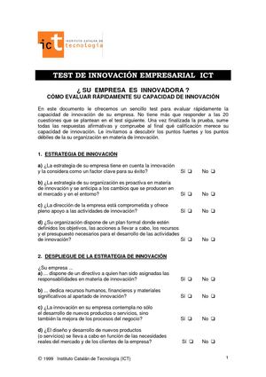 Test de innovacion empresarial