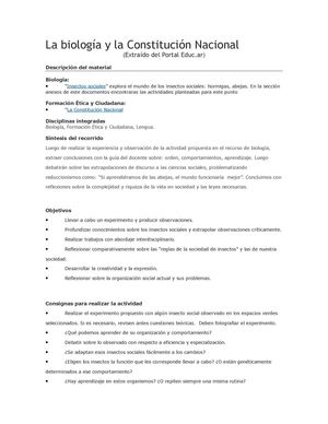 PROPUESTA DE TRABAJO INTERDISCIPLINAR ENTRE BIO/FORMACION ETICA Y LENGUA