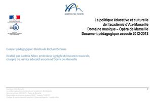 Dossier pédagogique elektra de R. Strauss - Par L. Alliez