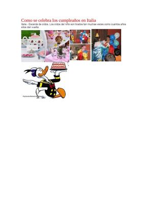 como se celebra los cumpleaños en italia