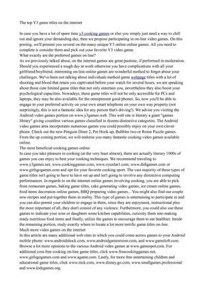 The best Y3 video games on the internet