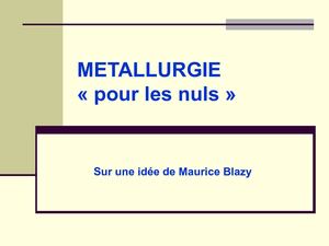 métallurgie pour les nuls 1 MB