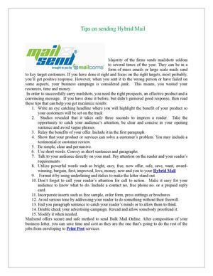 Tips on sending Hybrid Mail